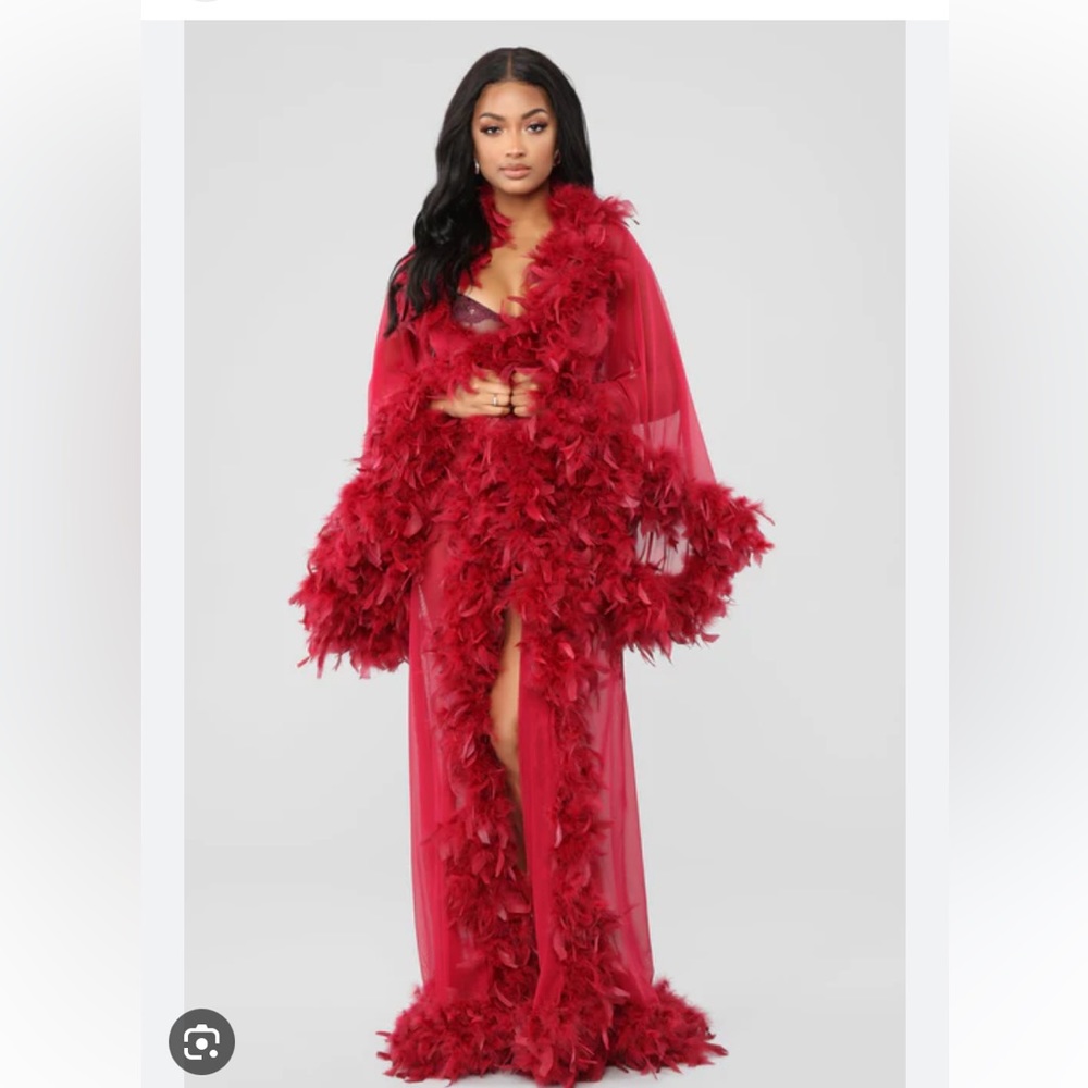 COPY - *NEVER WORN*Bedroom Eyes Robe in Wine from Fashion Nova3x/4x original pa…
